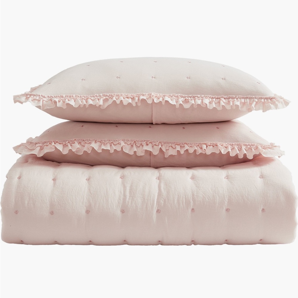 NWT Laura Ashley Hailee Sham and Quilt Set (Queen)